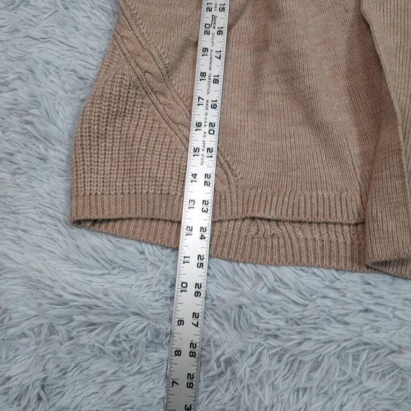 Notations Womens Cardigan Sweater Biege XL‎ Crochet Knit Open Front Long Sleeve - Picture 7 of 10